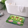 thumbnail image 3 of FJPT Non Slip Flannel Polyester Floor Mat With Cute Frogs And Lotus Design For Bathroom Kitchen Bedroom Decor 16x24 inch, 3 of 5