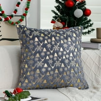 18x18" Snowflake Glitter Pillow Covers Set - Reversible Christmas Decor for Sofa, Bed & Couch (Pink, Polyester)