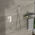 thumbnail image 4 of Shower System with Waterfall Tub Spout,12 Inch Ceiling Mount Square Shower System with Rough-in Valve, Brushed Nickel, 4 of 9