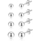 thumbnail image 1 of Pendientes de tuerca de plata 925 para mujer, hipoalergénicos, 1 of 6