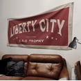 thumbnail image 2 of Tapiz para colgar en la pared, bandera retro de Liberty City, 70 x 170 cm, 2 of 3