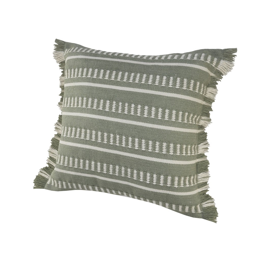 Harlow Hill Bailey 24" x 24" Green/White Striped Outdoor Adult Decorative Throw Pillow