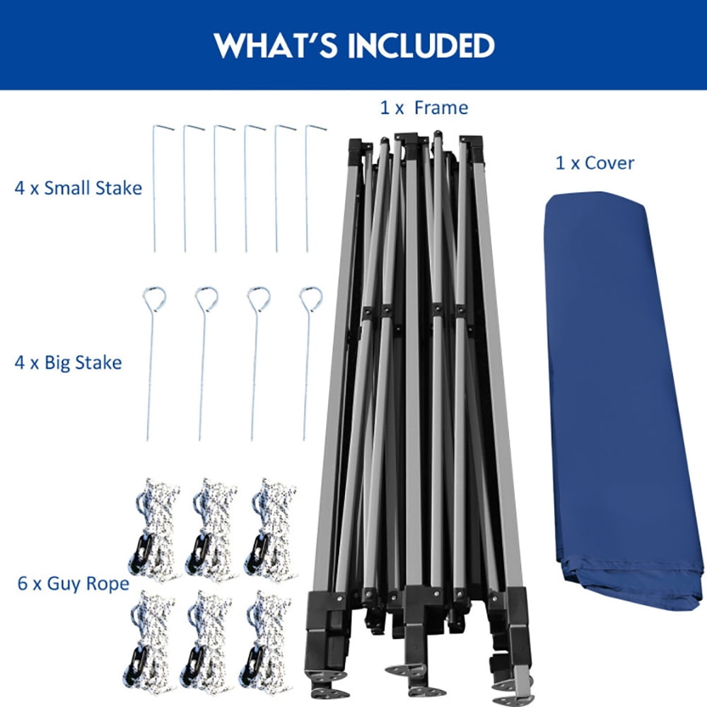 Aimee Lii 10 x 20 Feet Adjustable Folding Heavy Duty Sun Shelter with Carrying Bag, Backyard Canopy Gazebo, Blue