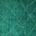 thumbnail image 1 of Ahgly Company Machine Washable Indoor Square Abstract Turquoise Blue Modern Area Rugs, 5' Square, 1 of 4