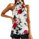 thumbnail image 1 of Moda para mujer Verano Impresión Halterneck Collar Tank Tops Sin mangas Hombro con fugas Chaleco Camiseta Top Pompotops lopia993532, 1 of 9