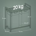 thumbnail image 7 of 2-Compartment Laundry Hamper & Sorter with Removable Bags, Foldable Shelf, 24.2 Gal (92L) Capacity, Sturdy Metal Frame, for Home，Laundry Room, White & Gray, 7 of 7