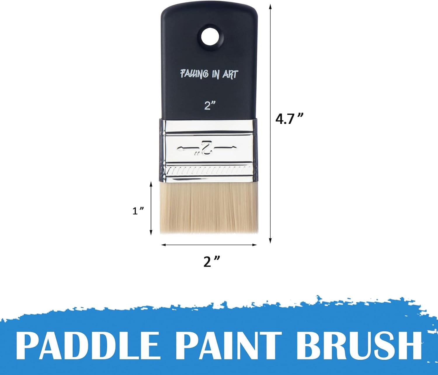 JJEAN-Flat Paddle Paint Brush, Scale Brush for Oil and Acrylic Paints,2 Inch