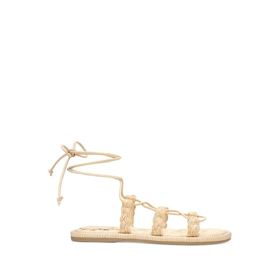 SAM EDELMAN Womens Beige Padded Comfort Zariah Round Toe Lace-Up Gladiator Sandles 5 M