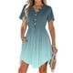 thumbnail image 1 of mfyjkho Vestidos de fiesta para mujer, Vestido de verano para mujer, informal, con cuello en V, manga corta, cordón y bolsillos Vestidos largos para mujer xxl, 1 of 9
