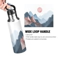 thumbnail image 4 of Yayeee 20oz Insulated Water Bottle Double Wall Stainless Steel with Flip Straw Lid, Art Mountain and Sun Pattern, 4 of 7