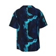 thumbnail image 2 of Disketp Men's Hawaiian Blue Marble And Gold Print Shirts Button Down Holiday Beach Shirts-3X-Large, 2 of 7