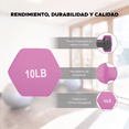 thumbnail image 2 of Set de 2 Mancuernas X-Rush Hexagonales de 10 lbs (20 lbs) con Recubrimiento de Neopreno Violetas, 2 of 8