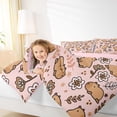 thumbnail image 4 of Castle Fairy Kawaii Capybara Twin Comforter Sets,Cute Floral Flowers Bedding Set, 4 of 8