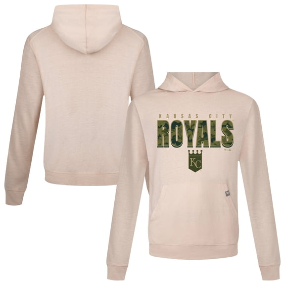 Men's Levelwear Khaki Kansas City Royals Relay Protect Pullover Hoodie