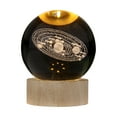 thumbnail image 1 of TFixol Solar System Night Light with Warm Wooden Base - 3D Crystal Ball Desk Decor, USB-Powered, 6cm Crystal & Base, Perfect Gift for Astronomy Lovers, 1 of 7