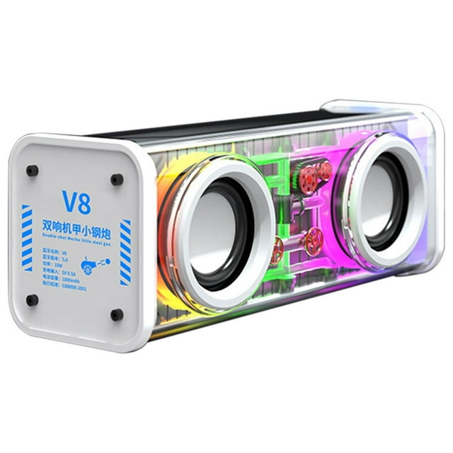 Chmadoxn Speaker Transparent Mecha Wireless Bluetooth Speaker | Portable-Bluetooth-Speaker With LED Light, Stereo Sound, 5H Portable Wireless Speaker For Party bluetooth audio