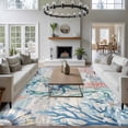 thumbnail image 4 of Coastal Crab Large Area Rugs for Bedroom Living Room, Soft Non Slip Carpet Bedside Rug, Nautical Beach Ocean Conch Coral Starfish Rectangular Floor Cover Kitchen Accent Rug 5'x8' for Office, 4 of 9
