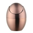 thumbnail image 3 of GENEMA Mini Stainless Steel Trash Can Flip Lid Egg Shaped Garbage Bin Container for Home Bedroom Office Desktop Rubbish Organizer, 3 of 15