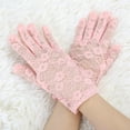 thumbnail image 3 of Par de Guantes Dedo Completo Allegra K Rosa Talla Única Encaje Floral, 3 of 5