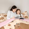 thumbnail image 4 of Erosebridal Brown Capybara Kid Twin Bedding Sets, Cartoon Flower Rainbow Bedding Comforter Set, Pink Reversible, 7pcs, 4 of 7