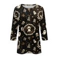thumbnail image 4 of Bovemsi Cute Summer Tops Round‑Neck 3/4‑Sleeve Printed Blouse Fashion Outfits Clothes L, 4 of 4