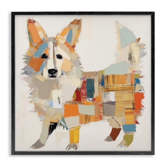 Stupell Industries Bohemian Muted Dog Collage Black Framed Giclee Art, 12 x 12, by Irena Orlov