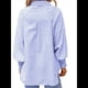 thumbnail image 3 of Blusa Estilo Boyfriend A Rayas con Puños Fruncidos para Mujer, Estilo Túnica Informal con Mangas con Volantes y Bolsillos, Rayas Azules, Talla L, 3 of 7