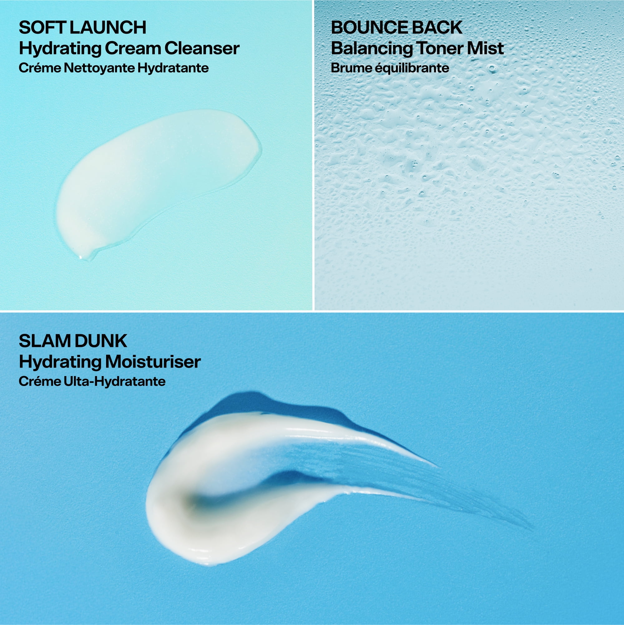 Bubble Skincare Silky Season 3-Step Hydrating Routine, Includes Soft Launch Cleanser, Bounce Back Toner , Slam Dunk Moisturizer, Holiday Kit