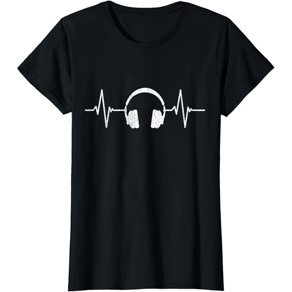 Cool Music Lover Producer DJ Present Heartbeat Headphones T-Shirt