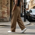 thumbnail image 4 of Men's Baggy Sweatpants Fleece Wide Leg Lounge Sweat Pants Drawstring Waist Jogging Pants with Pockets, 2XL, 4 of 7