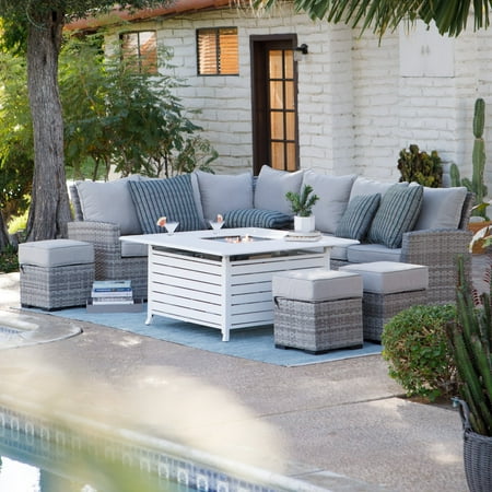Belham Living Brookville With Juneau Fire Pit Patio Set Walmart Com