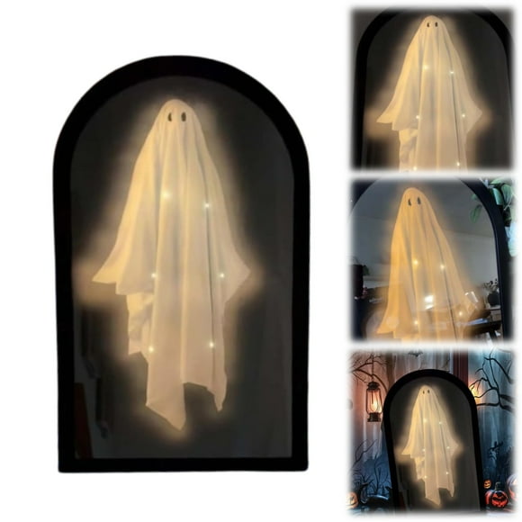Spooky Ghost Hologram Mirror Add Chilling Holographic Ghosts to Your 2025 Halloween Setup Works Great Indoors or Outdoors Bedroom Fireplace Porch Haunted House Apparition Decor, Semicircle