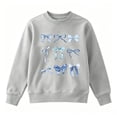 thumbnail image 6 of Girls Bow Print Sweatshirt Cute Long Sleeve Pullover Top for Kids Teens Fleece Lined Crew Neck Sweatshirts Casual Wear 12-13 Years Gray, 6 of 6