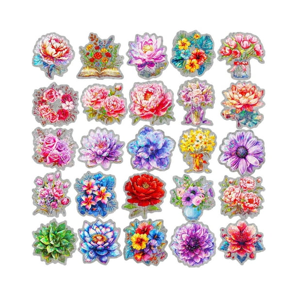 Pegatinas De Flores Para El Hogar, Pegatinas Decorativas Para Mascotas, Materiales Para Manualidades Diy Para Cuadernos, Diarios Y Teléfonos, 50 Hojas