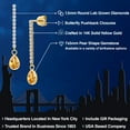 thumbnail image 2 of Gem Stone King 14K Yellow Gold Yellow Citrine and Lab Grown Diamond Earrings for Women | 2.04 Cttw | Gemstone November Birthstone | Pear Shape 7X5MM, 2 of 6