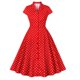 thumbnail image 1 of Vestido de Manga Corta para las Mujeres, Mid-Rise Turndown Cuello Vestido Casual, Moda Ocio Estilo de Verano, 1 of 8
