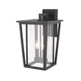 thumbnail image 7 of Z-Lite Seoul 2 Light 19" Clear Glass Aluminum Outdoor Wall Sconce in Black, 7 of 7
