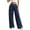 Navy, variant on Wide Leg Pants for Women Solid Athletic Trousers Draped Straight Slim Yoga Casual Long Womens Pants Black L