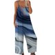thumbnail image 2 of ICHUANYI Clearance Women Print Jumpsuit Pajamas Casual Sling Wide Leg Long Pants(Navy, S) ICHUANYI WER2023080806612, 2 of 5