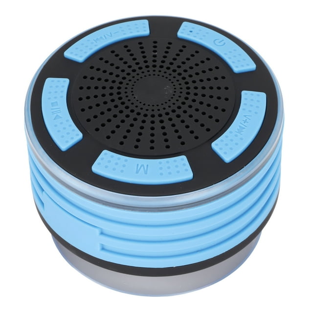Speaker, Built In Mic Blue HD Surround Sound LED Light Mini Speaker With Suction Cup For Travel For Swimming Pool For Party