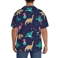thumbnail image 3 of Balery Cartoon Dinosaur Camisa Casual de Manga Corta con Botones para Hombre, Texturizada, Estilo Cubano, para Playa, Verano-4X-Large, 3 of 5