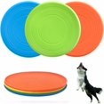 thumbnail image 1 of Frisbee de goma suave interactivo y liviano para perros, 3 piezas, juguetes para perros pequeños y grandes, flota en el agua, seguro para los dientes, 7 pulgadas (aprox. 17,8 cm)., 1 of 5