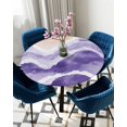 thumbnail image 5 of nqOlkjepod Purple Coastal Beach Round Tablecloth, Fitted Table Cover with Elastic for 55"-60" Round Tables, Modern Oil Painting Nautical Table Cloth Outdoor Dinning Party Waterproof Tablecloths, 5 of 6