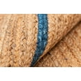 thumbnail image 4 of 6 x 6 Feet Square ( 180 cm x 180 cm ) Natural Jute with Blue Scalloped Area Rugs , Home Decor Rugs, 4 of 4