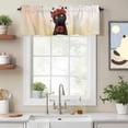 thumbnail image 2 of Cute Black Cat Valance Curtain Red Flower Bee Country Style Fields Plant Window Valances Rod Pocket Short Curtains Window Treatments for Kitchen Bedroom Bathroom Laundry 60" x 14", 2 of 9