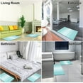 thumbnail image 3 of Bathroom Rug Set of 2, Anti-Slip Washable Plush Bathroom Floor Mat, Microfiber Absorbent Striped Bath Rug for Tub, Bathroom and Shower (18''x26''+20''x32'', Aqua Blue), 3 of 6