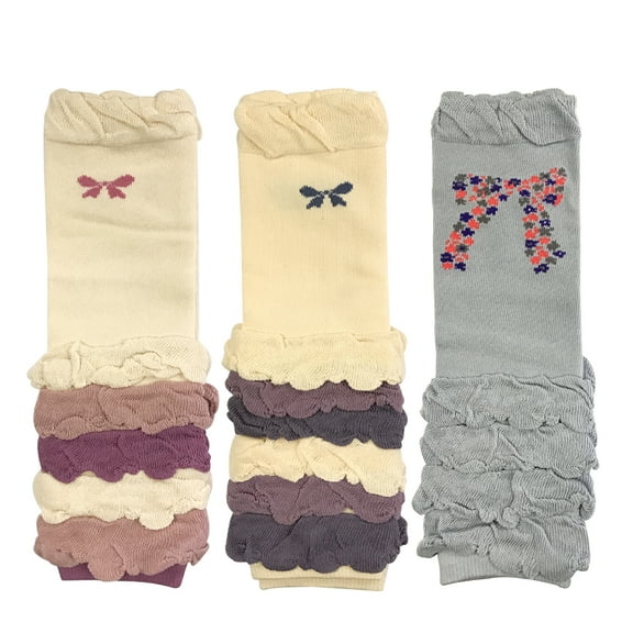 Wrapables® Colorful Baby Leg Warmers Set of 3, Half Ruched and Bows