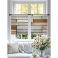 thumbnail image 4 of Brown Grey Vintage Sheer Curtains 45 Inch Length 2 Panels Set Window Treatments, Retro Farmhouse Elegant Pastoral Rod Pocket Semi Curtains for Living Room/Bedroom/Kitchen Décor, 104"W x 45"L, 4 of 7