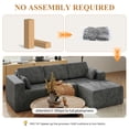 thumbnail image 5 of JONPONY L-Shape Sofa Couch,Cloud Sofa Couch No Assembly Boneless Deep Seat Sofa for Living Room, Grey, 5 of 14
