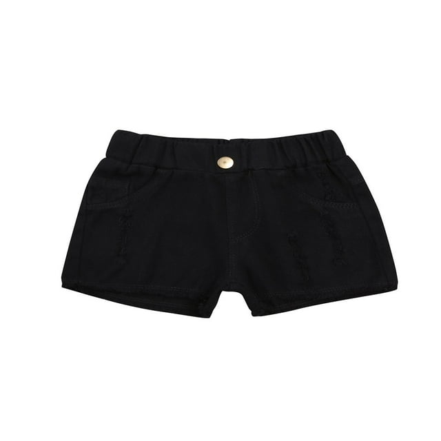 Kids Little Girls Denim Shorts High Waist Short Ripped Jeans for 2-8T